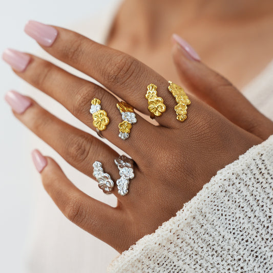 Women's Niche High-grade Light Luxury Packaging Design Flowers Openings Ring