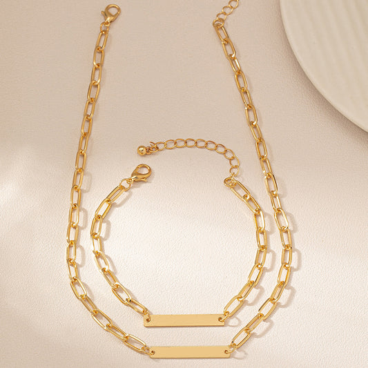 Simple Metal Punk Chain Glossy Round Necklaces