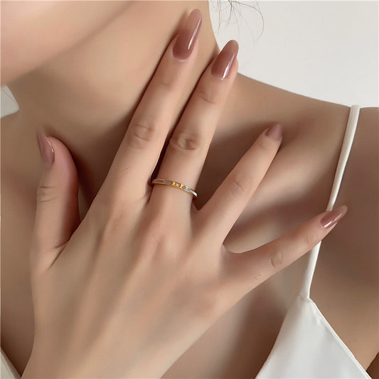 Fine Single Diamond Color Shell Fashion Index Rings