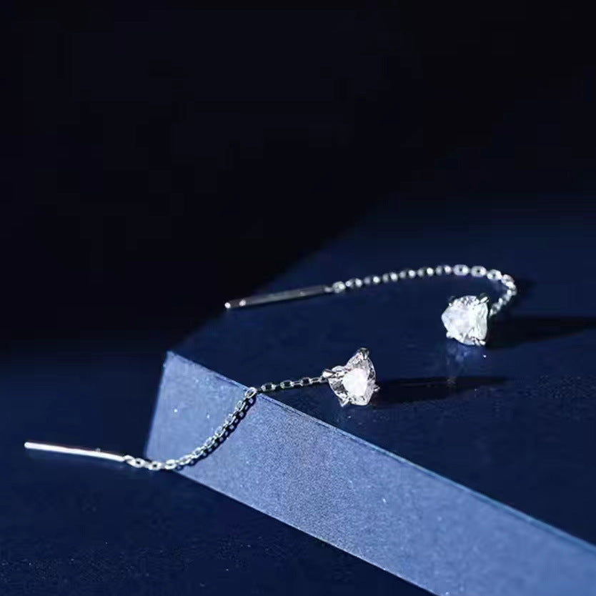Women's Simple Pure Sier Star Light Luxury Ear Line