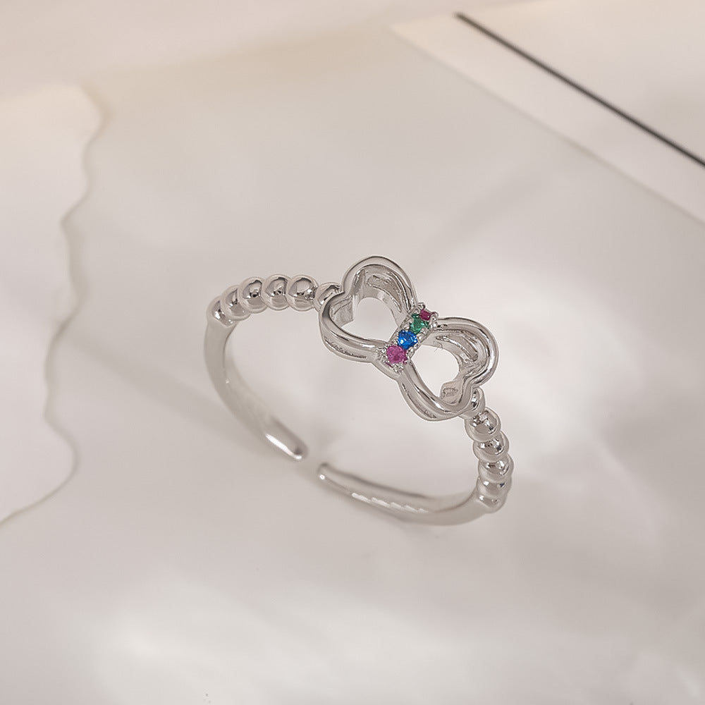Women's Open-end Zircon Fashionable Classy Simple Cold Feeling Goddess Rings