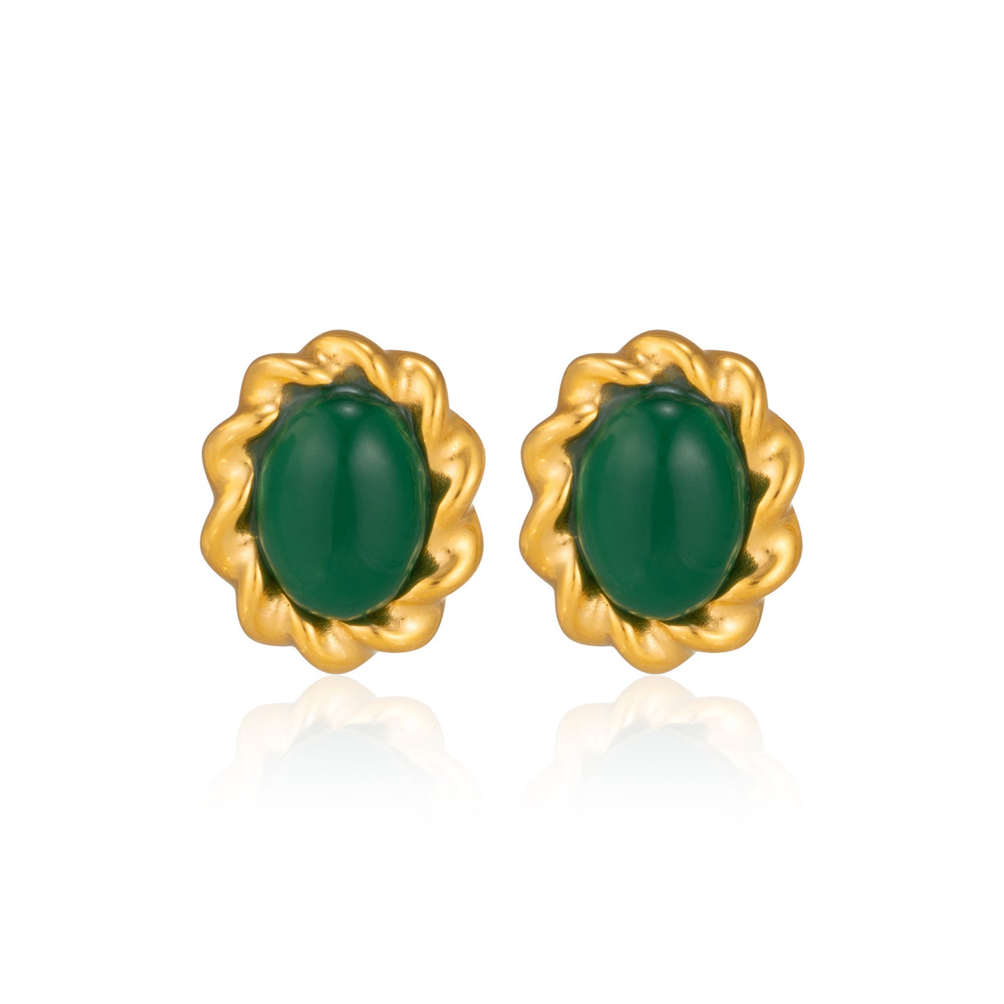 Gold Retro Bright Gem Elegant Lace Earrings