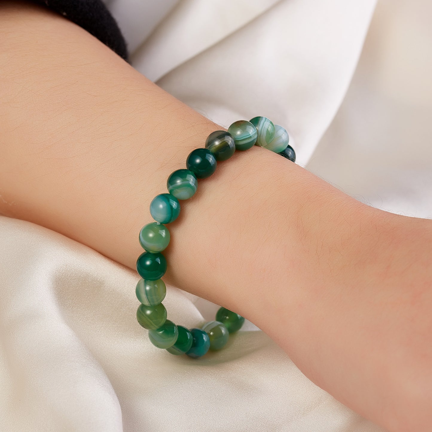 Personalized Natural Stone Striped Agate Beads Bracelets