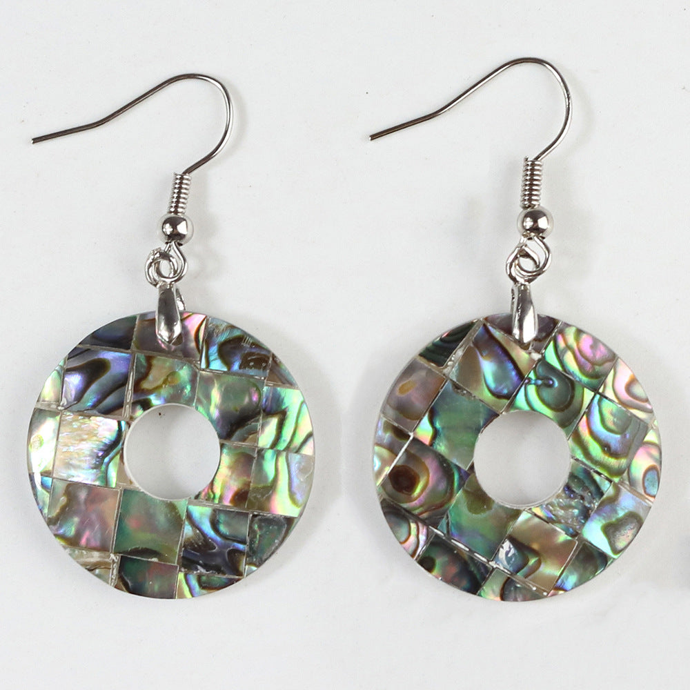 Natural Abalone Shell Ear Hook Eardrop Earrings