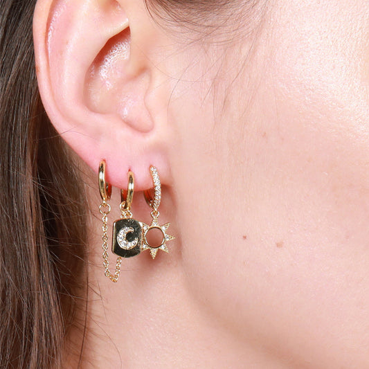 Women's Korean Style Fashion Hot Match Copper Zirconium Finely Earrings
