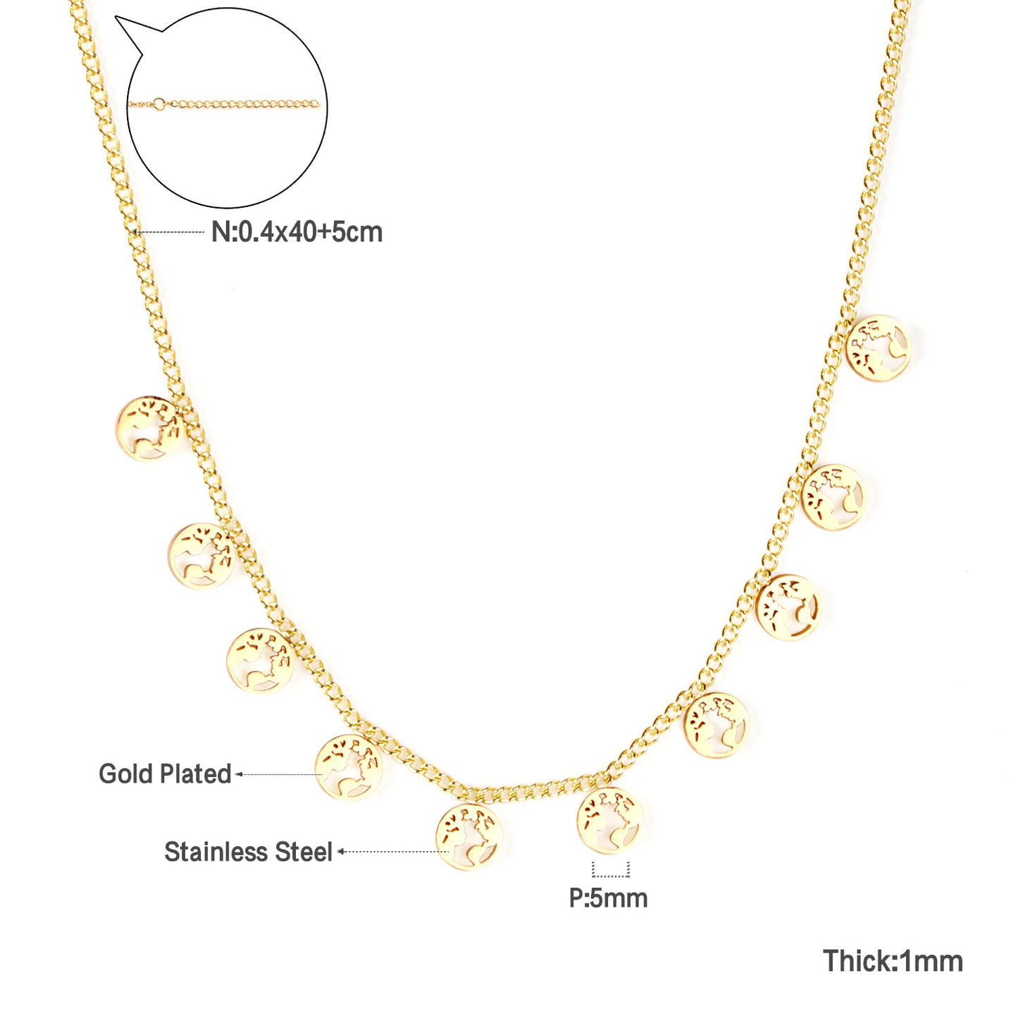 Niche High-grade Simple Temperamental Geometric Electroplated Stainless Necklaces