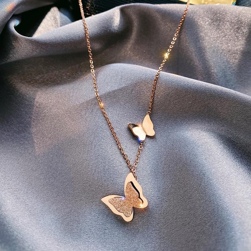 Women's Titanium Steel Niche Design Golden Clavicle Chain High Sense Necklaces