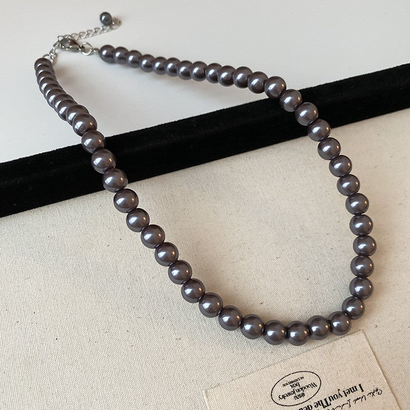 French Laziness Pearl Female Niche High Necklaces