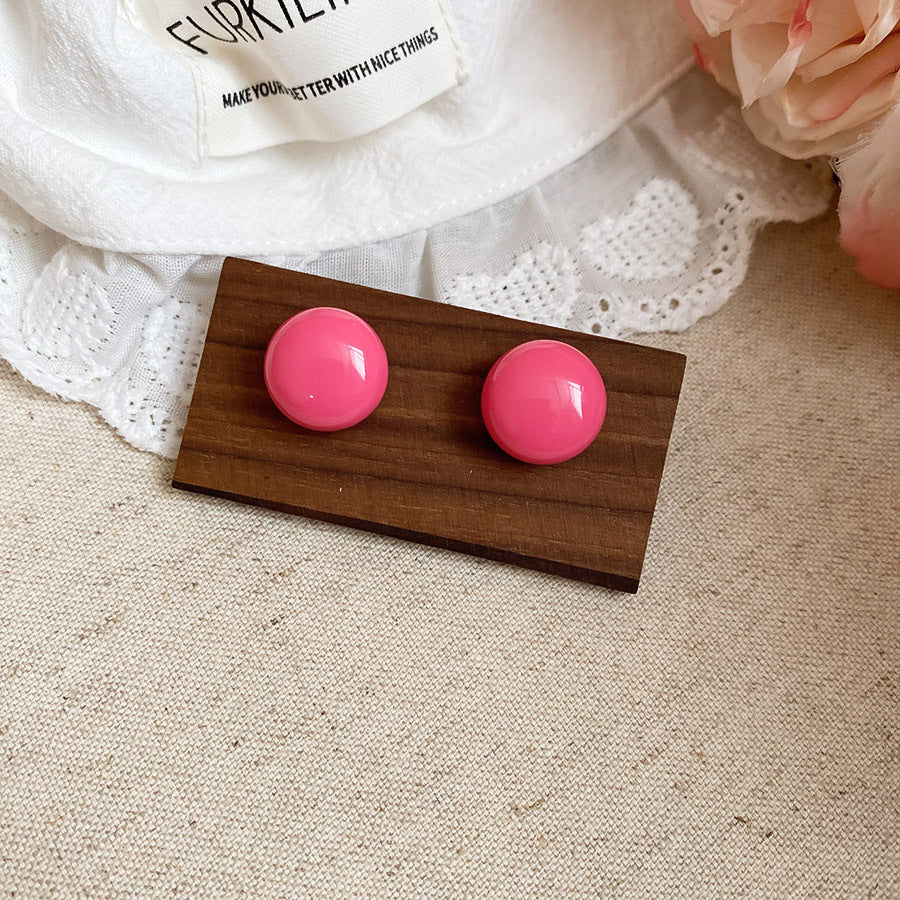 Sier Needle Color Bean-shaped Fresh Sweet Light Luxury High-grade Design Earrings