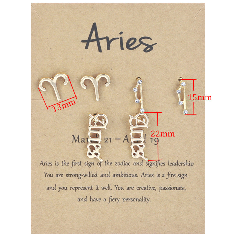 Twee Constellation Symbol Diamond Retro Alphabet Rings