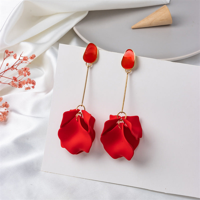 Summer Flower High Profile Fashion Petal Earrings