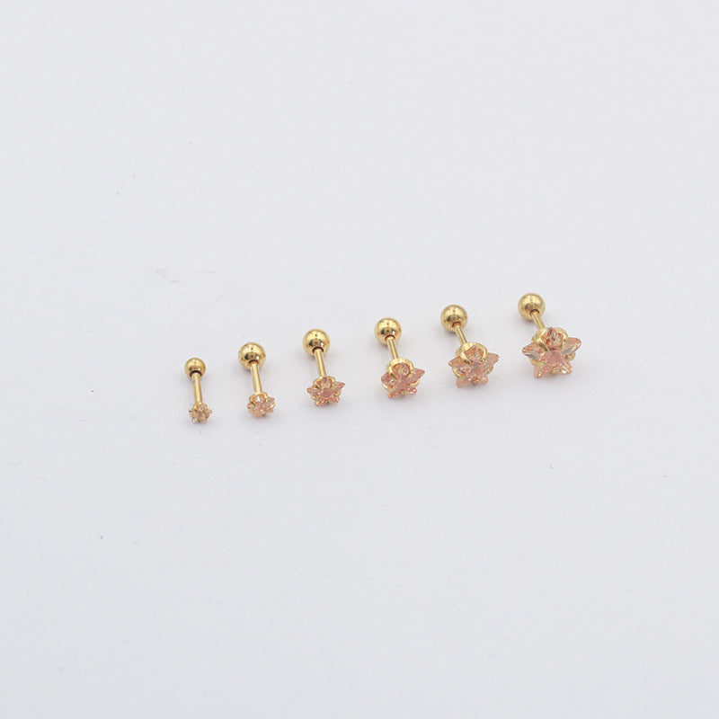 Women's Pentagram Simple Small Ears Ear Bone Rings