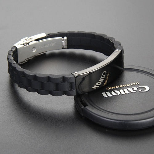 Men's Lettering Silicone Stainless Steel Trendy Bracelet