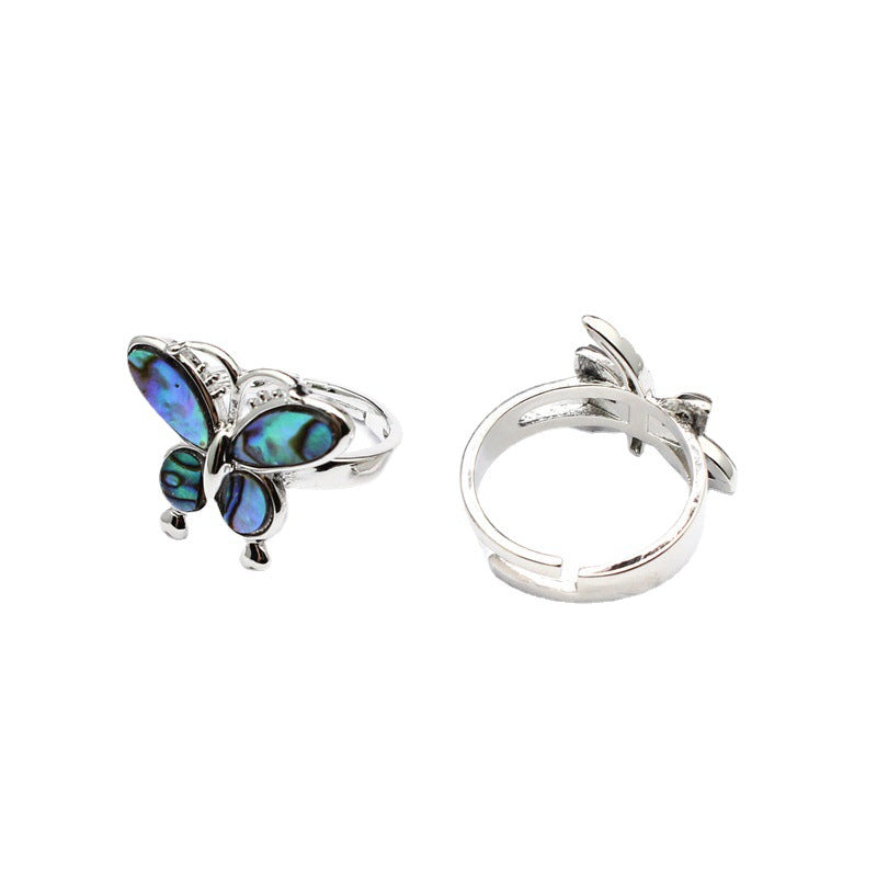 Zealand Abalone Shell Small Turtle Butterfly Rings