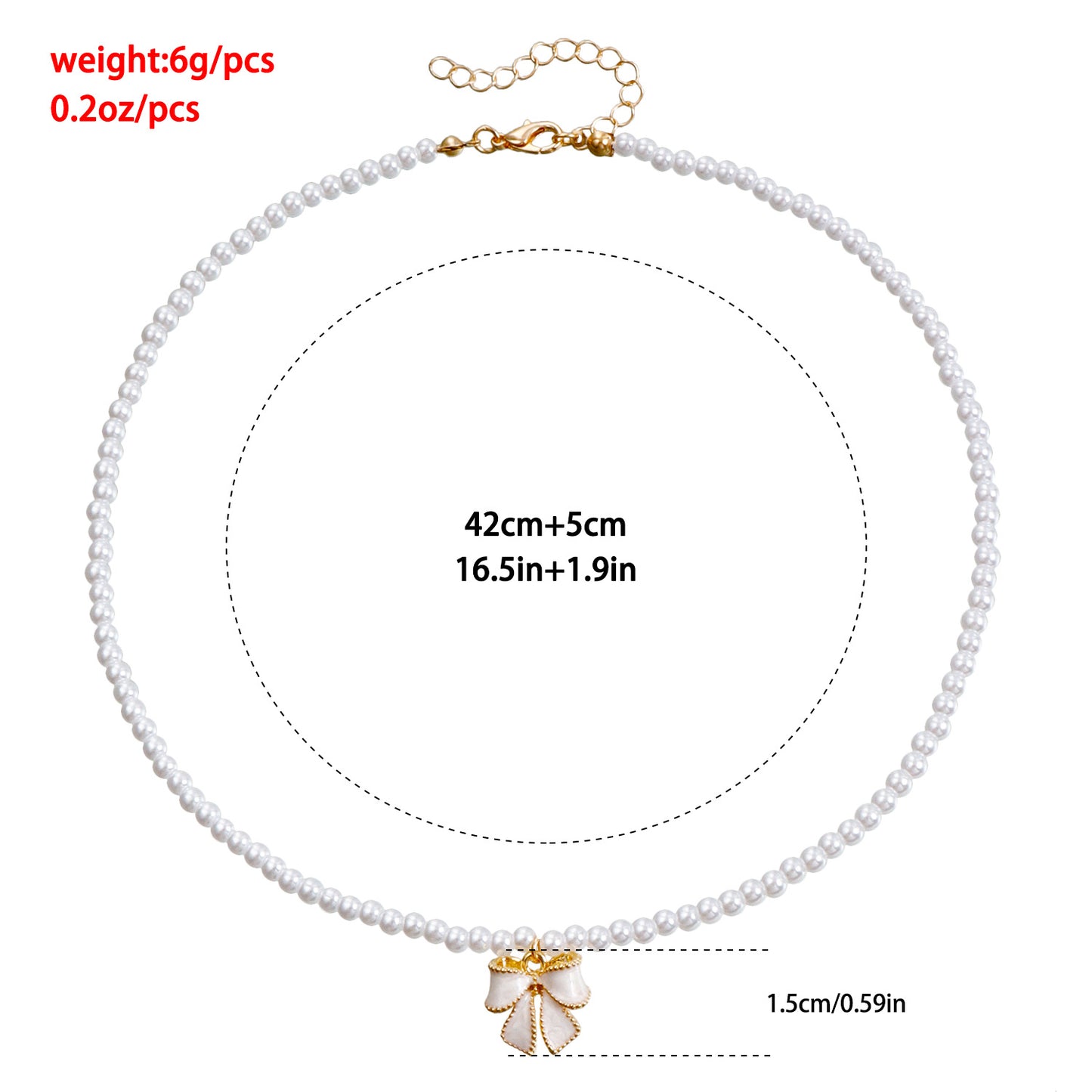 Women's Soft Bow Clavicle Chain Commuter Imitation Pearl Short Necklaces