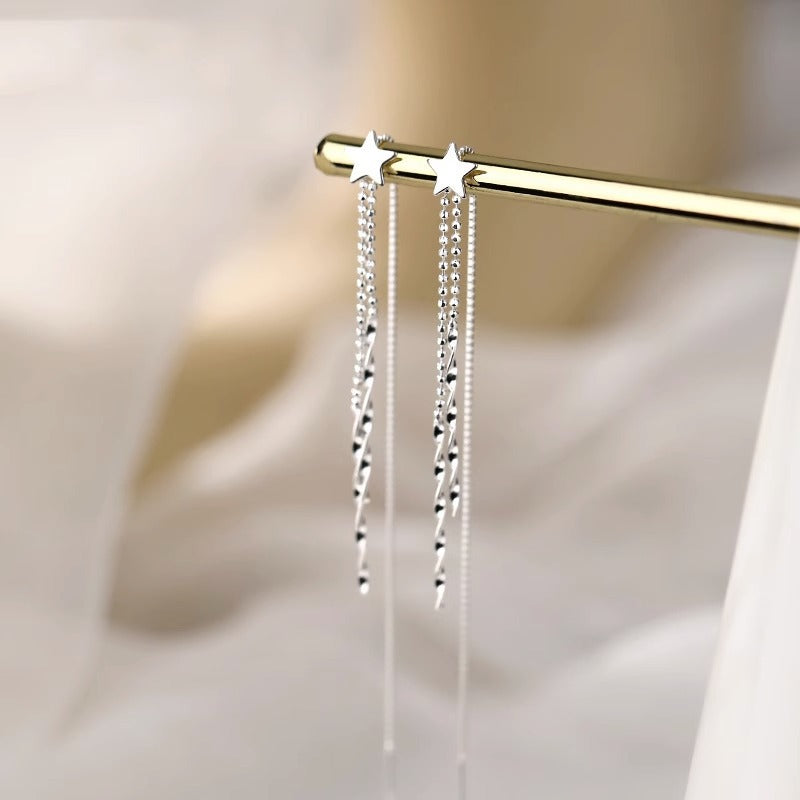 Women's Long Temperament Korean Style Tassel String Design High-grade Special Interest Ear Line