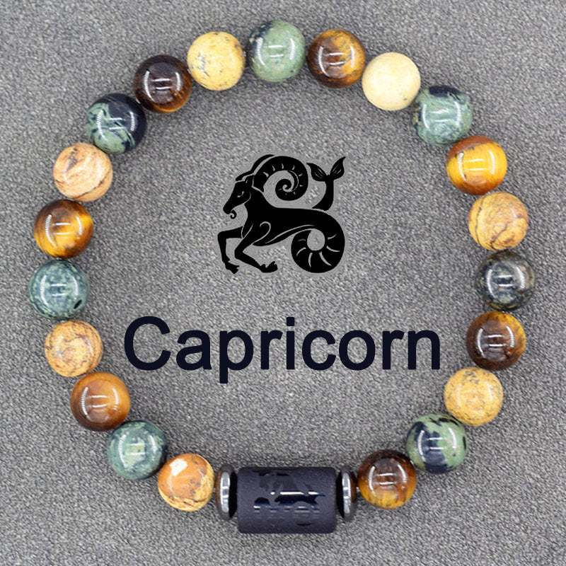 Constellation Natural Stone Beaded Twee Tigereye Bracelet