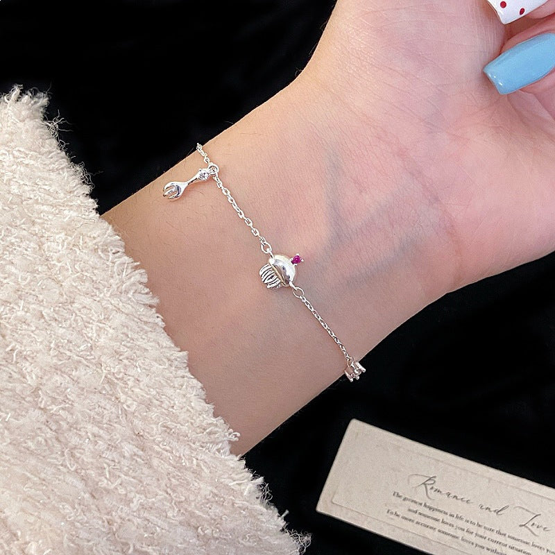 Pink Zircon Cake Bow Five-pointed Star Female Fresh Sweet Exquisite Bracelet