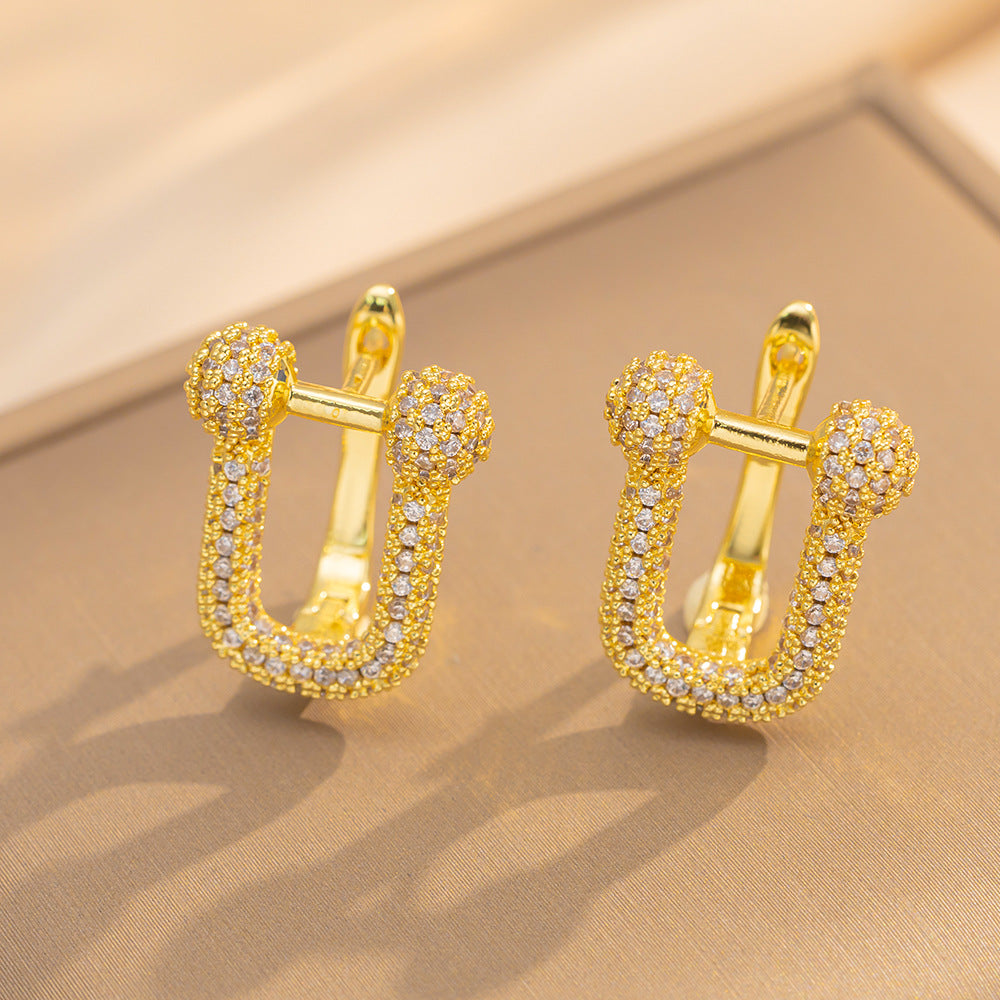 Simple Classic All Match Fashion Zircon Earrings
