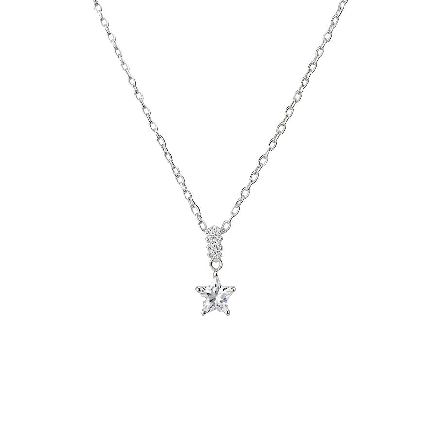 Sier Sparking Zirconium Light Luxury High-grade Clavicle Chain Pendants