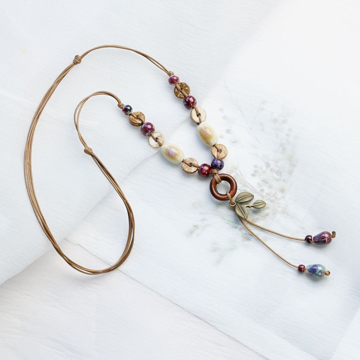 Style Personalized Trendy Ceramic Geometric Colorful Fish Long High-grade Necklace