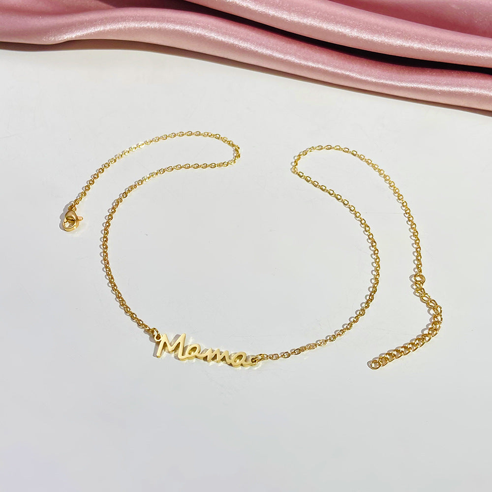 Women's Mother's Stainless Steel Letter Day Necklaces