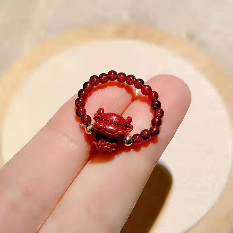 Raw Ore Purple Gold Sand Cinnabar Garnet Rings