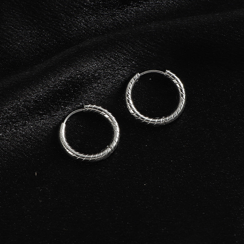 Clip Fashion Popular Knock Pattern Titanium Steel Ear Buckle