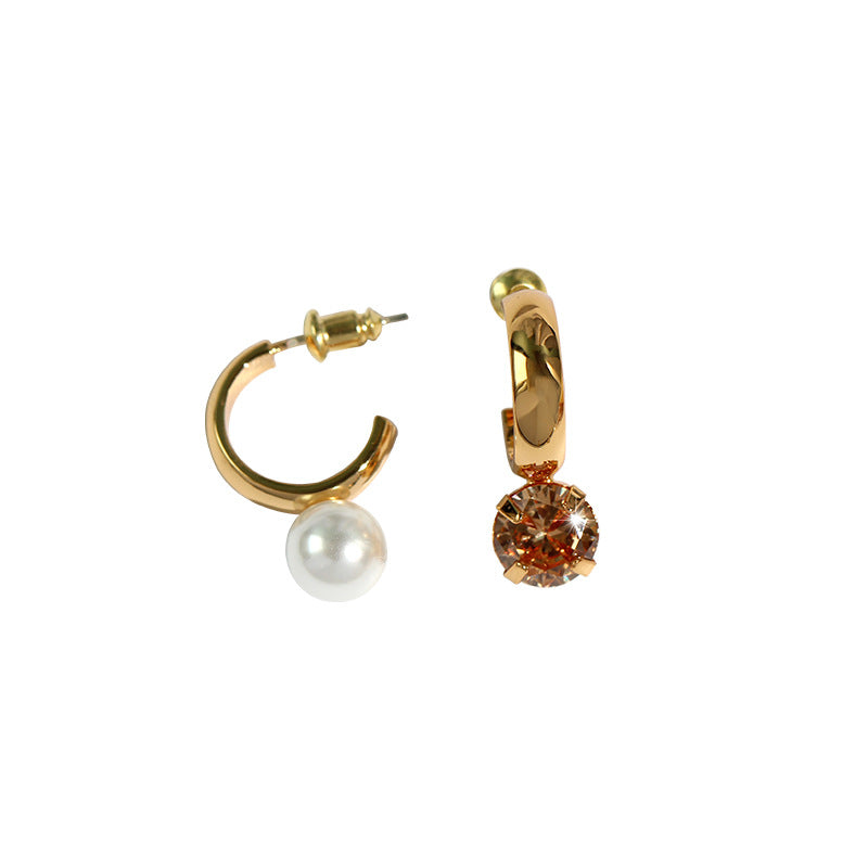 Women's French Simple Vintage Gold-plated Pearl Heart-shaped Rings