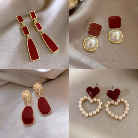 Women's Wine Red Retro Style Elegant High-grade Rings