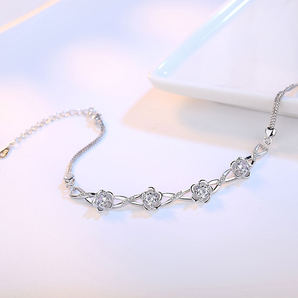 Generations Ten Miles Peach Blossom Spring Sier Retro Bloom Plum Bracelet