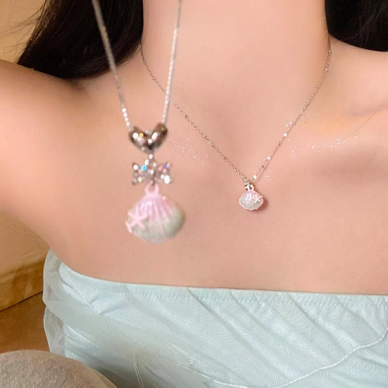 Pearl Oil Dripping Shell Light Luxury High-grade Sense Niche Sweet Necklace