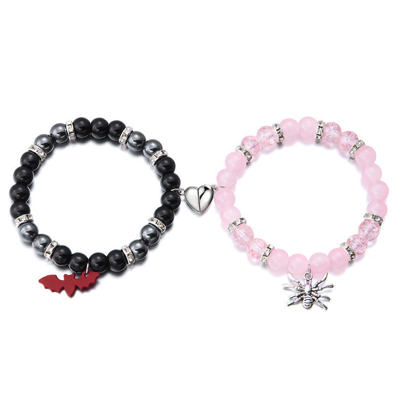 Halloween Bat Spider Love Heart Magnetic Bracelets