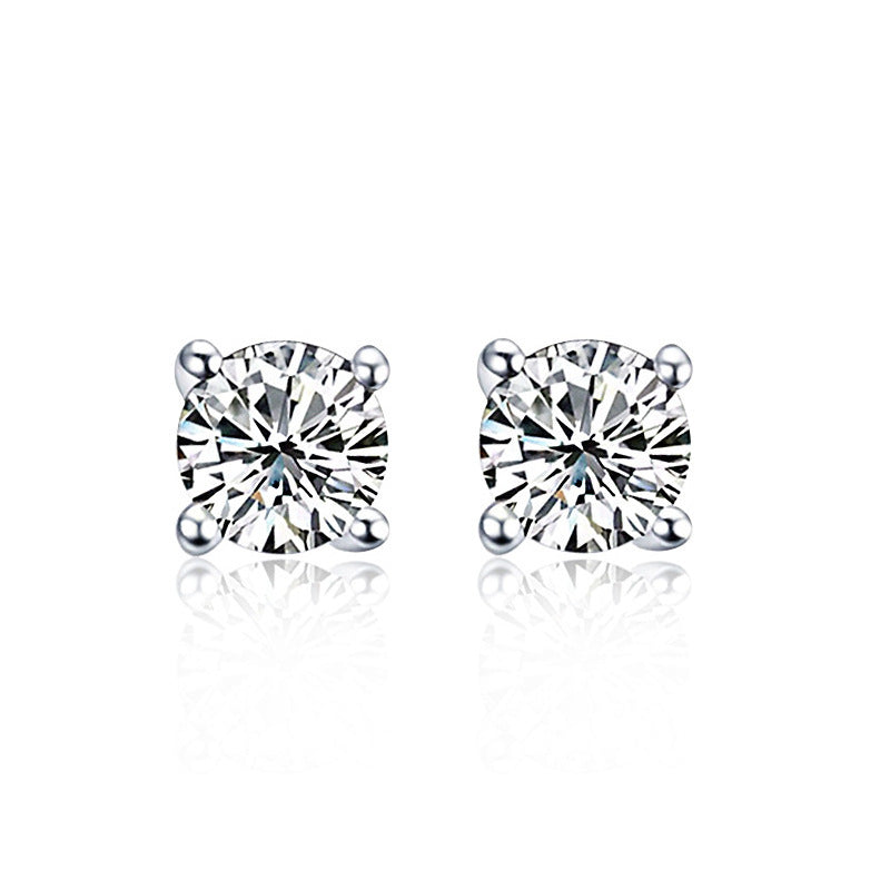 Women's Fashion Classic Round Zircon Diamond Earrings
