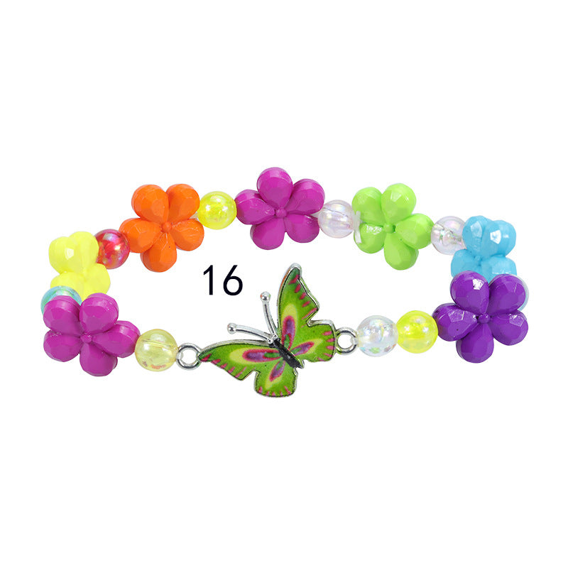 Children's Colorful Beaded Cute Butterfly Kindergarten Birthday Bracelets