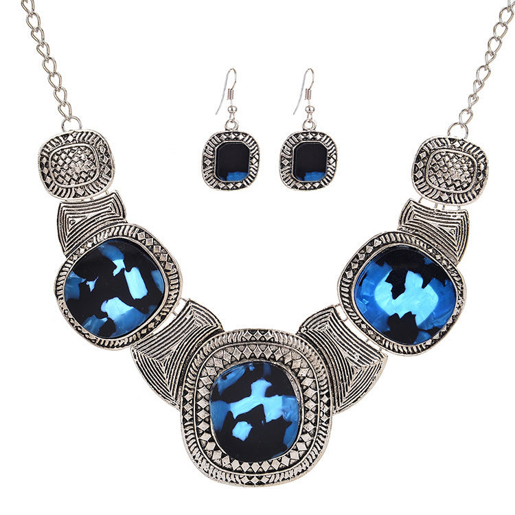 Women's Suite Splendid Diamond Geometric Crystal Flowers Jewelry Set