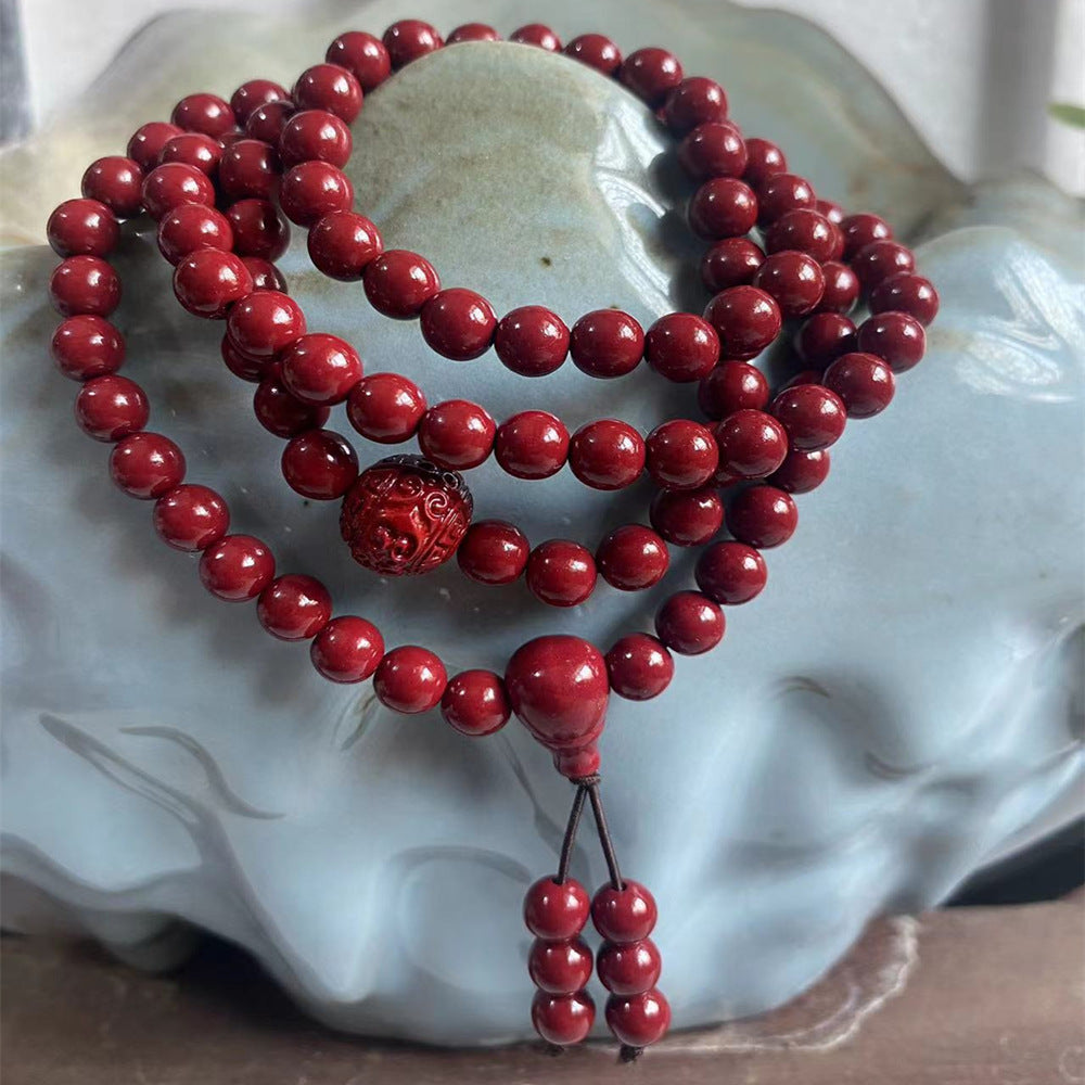 Binding Imitation Cinnabar National Style Grain Bracelet