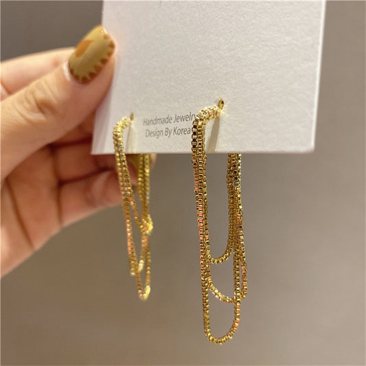 Women's Tassel Graceful Long Delicate Trendy Light Earrings