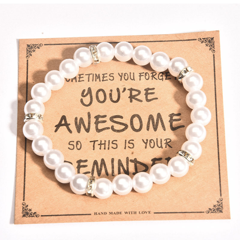 Listed Stone Pink Zebra Elastic String Imitation Bracelets