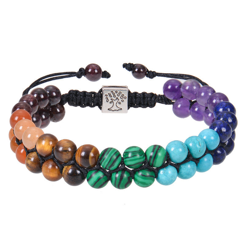 Women's Double Layer Crystal Agate Bead Lucky Bracelets