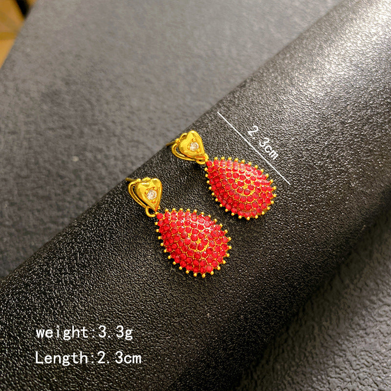 Women's Full Zirconium Drop Fashion Temperament Entry Lux Style Necklaces