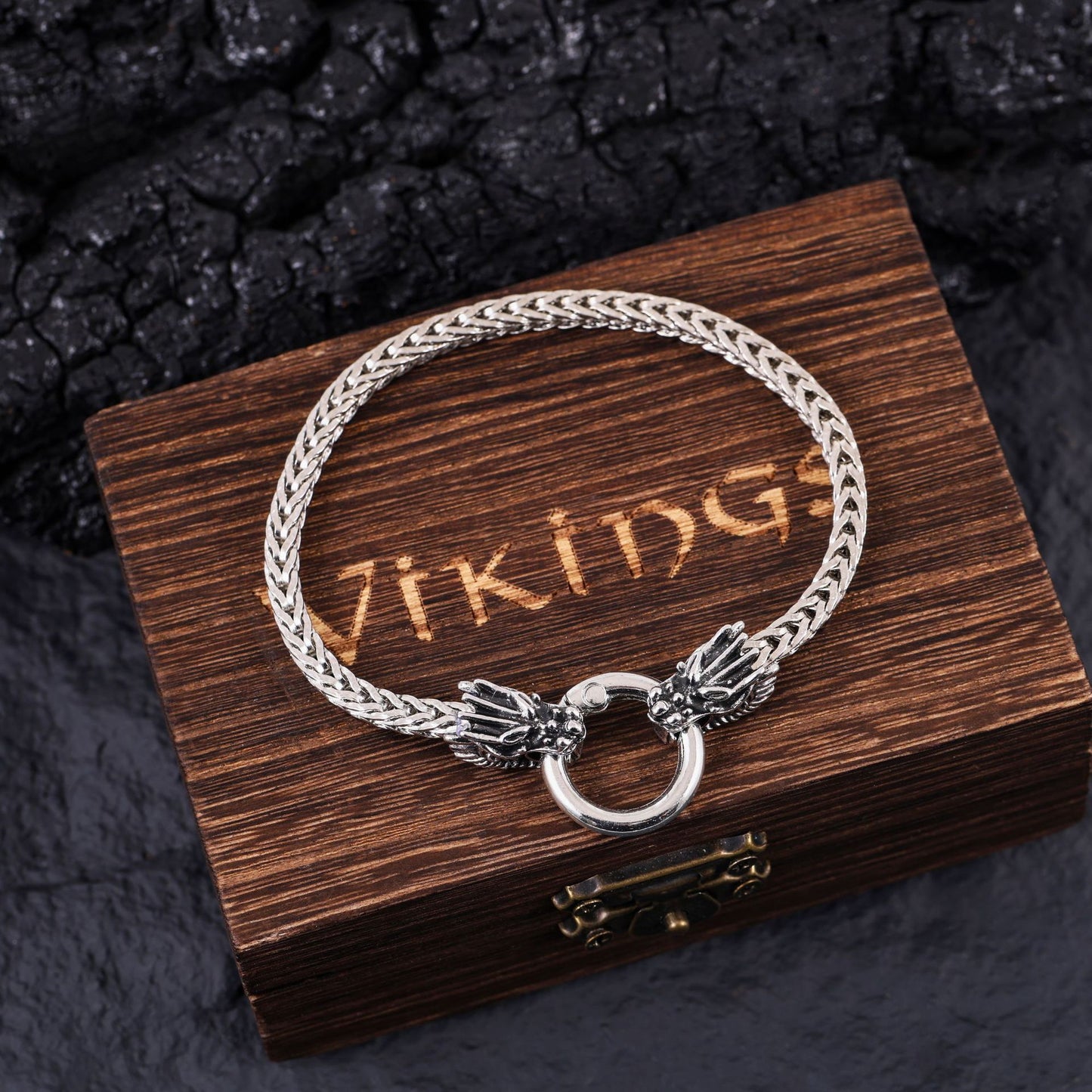 Men's Punk Stainless Steel Snake Head Beast Necklace