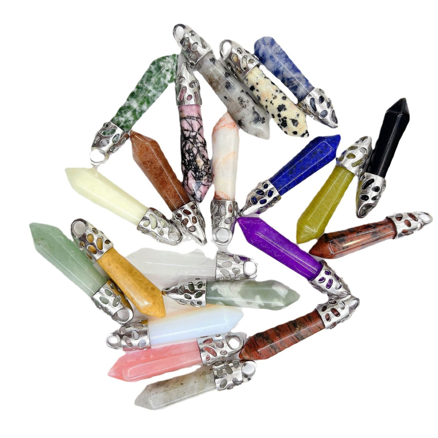 Crystal Agate Hexagon Prism Bullet Accessories Pendants