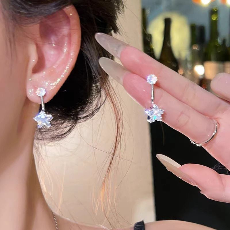 Women's Blue Flower For Spring Light Luxury High-grade Niche Stud Earrings