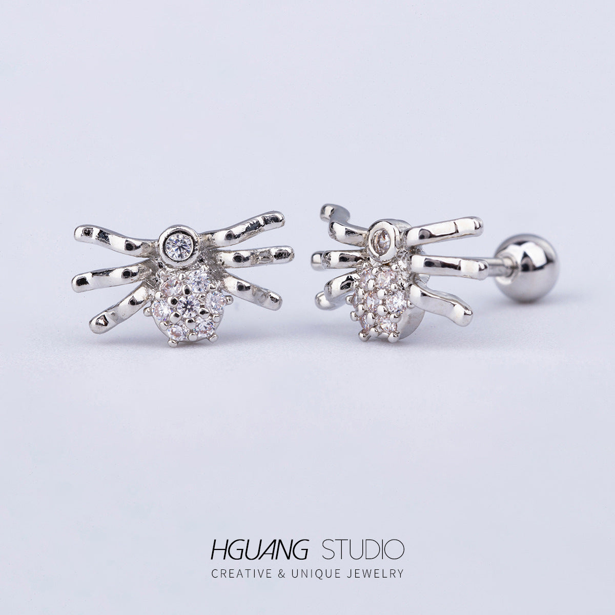 Titanium Steel Ear Bone Spider Cross Screw Earrings