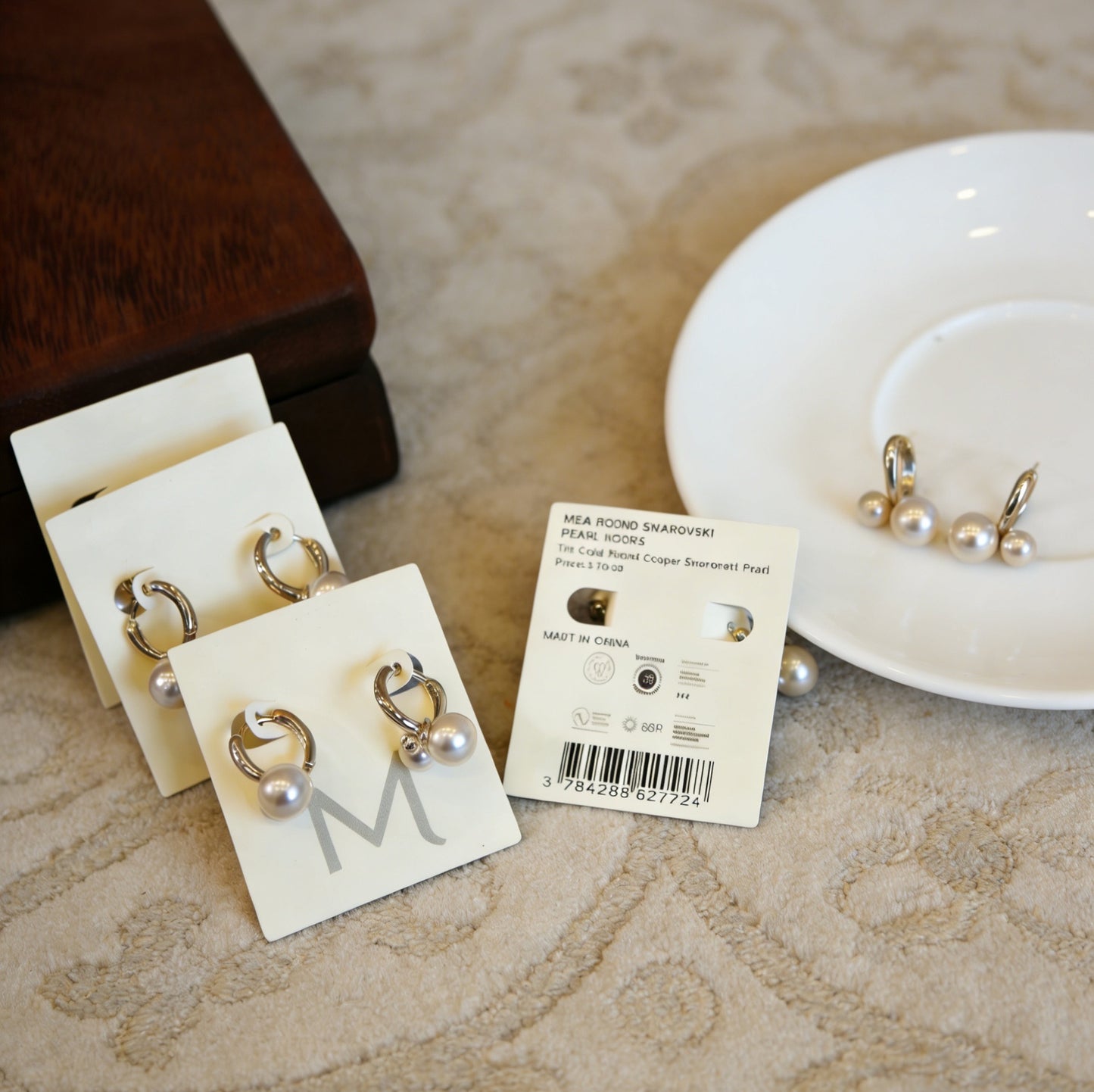 Simple Gentle Mocha Mousse Pearl Small Cherry Stud Earrings