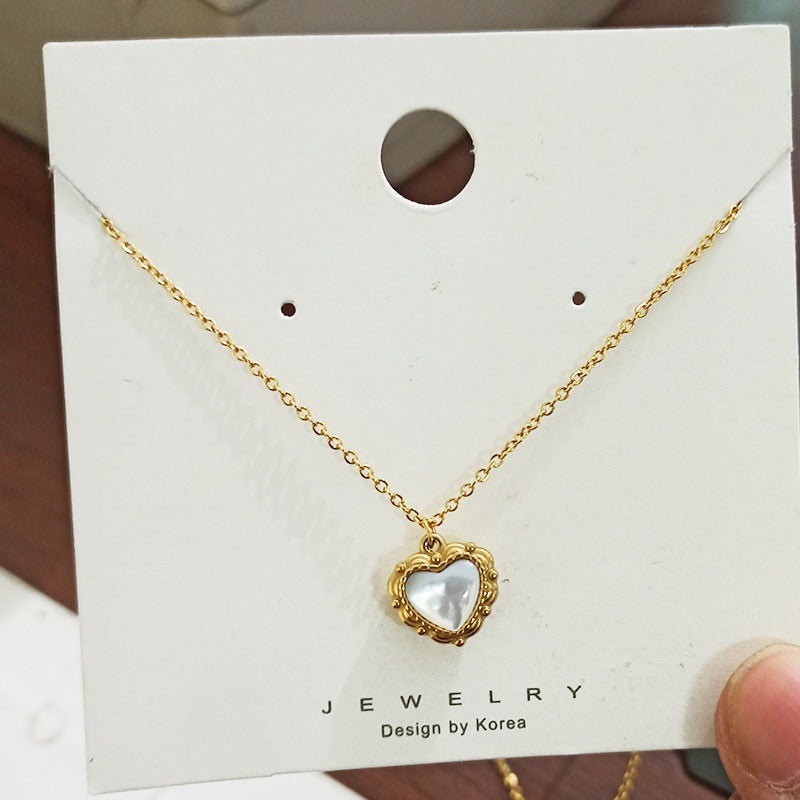 Women's Summer Fashion Heart For Design Simple Light Luxury Cold Style Necklaces