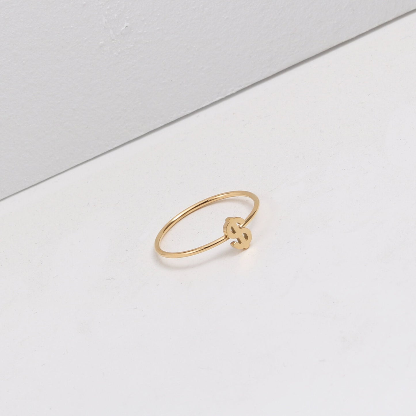 Dollar Symbol Thin Titanium Steel Gold Bracelet