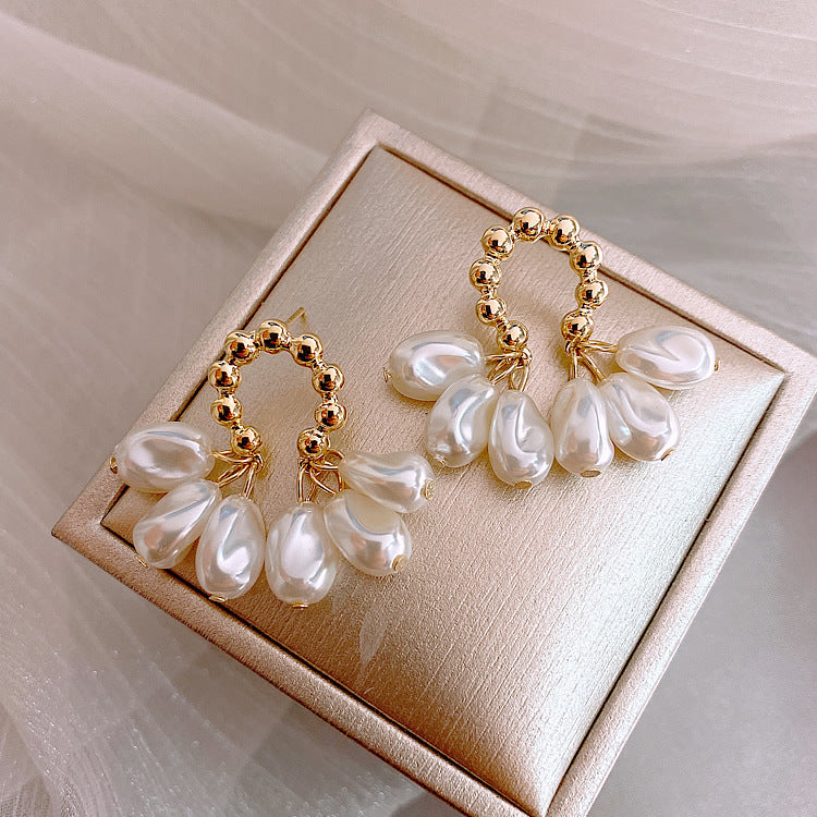 Sier-plated Temperament Entry Lux Ear High-grade Niche Artificial Earrings