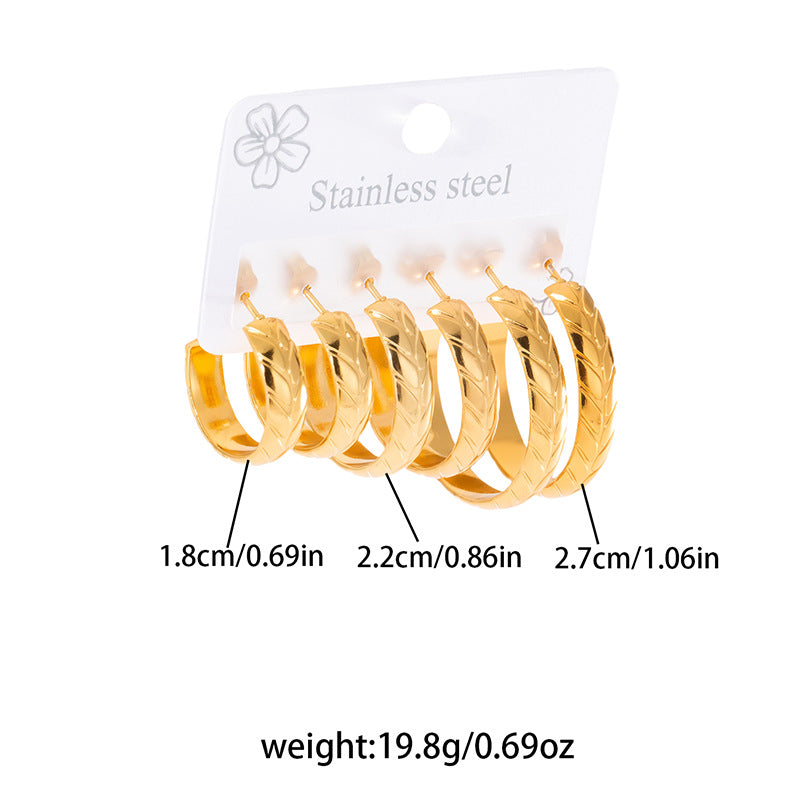 Women's & Men's Unique Gold-plated Stainless Steel For Simple Graceful Stud Earrings